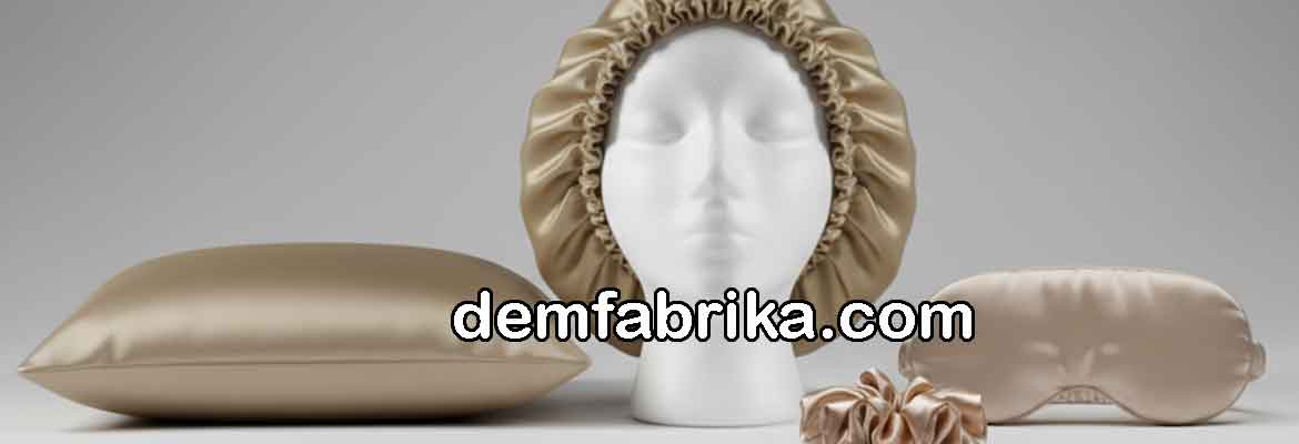 bej saten uyku ve güzellik bakım seti