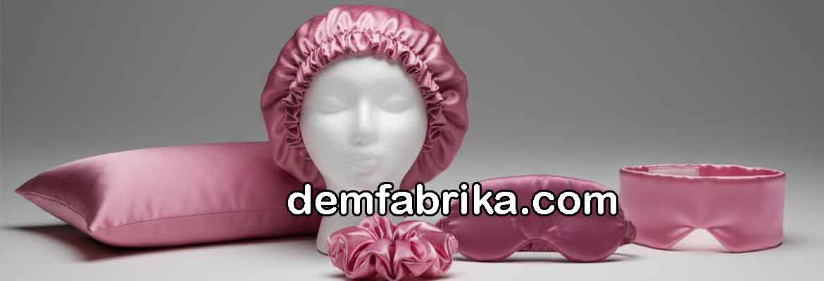 pembe saten uyku ve güzellik seti